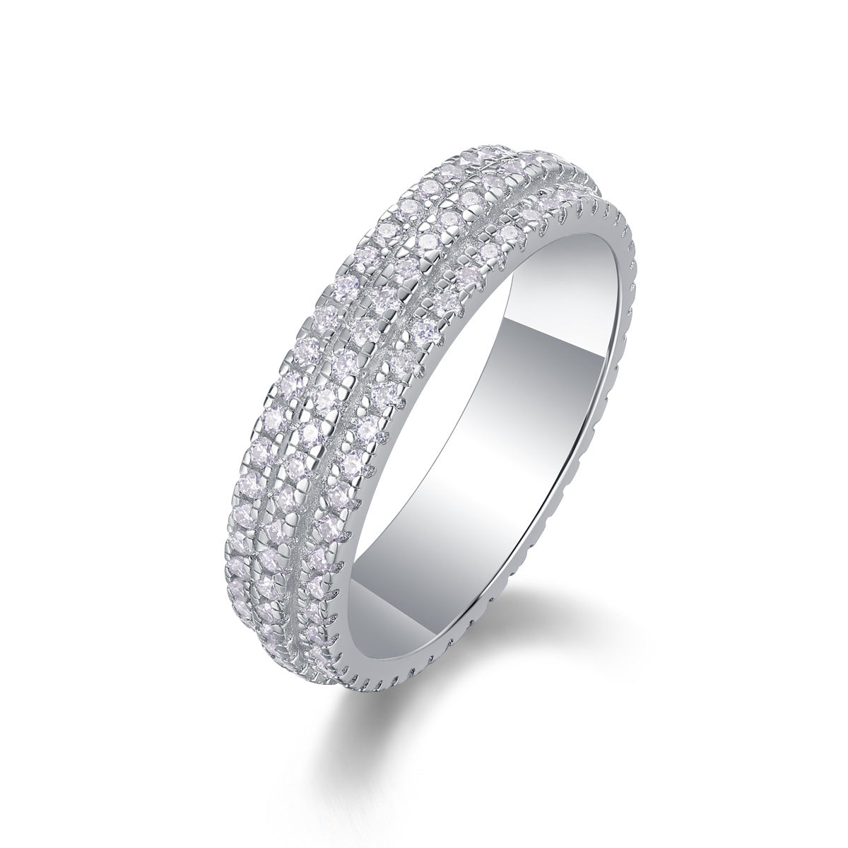 S925 Silver Moissanite Full-Eternity Ring