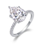 S925 Sterling Silver Moissanite Ring with Elaborate Setting