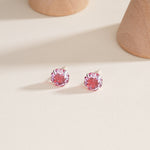 S925 Sterling Silver Octagonal Rose-Cut Zircon Stud Earrings