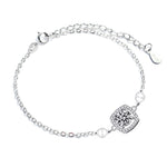 925 Sterling Silver Sugar Cube Moissanite Bracelet