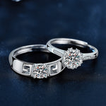 S925 Sterling Silver Moissanite A Lifetime of Love Couple Rings