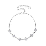 S925 Sterling Silver Four-Leaf Clover Moissanite Bracelet
