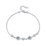 S925 Sterling Silver Butterfly Heart-Shaped Moissanite Bracelet