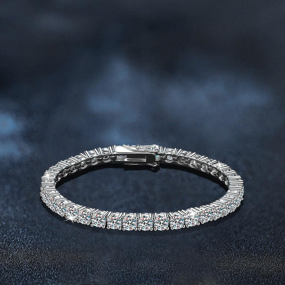 S925 Sterling Silver Moissanite Tennis Bracelet