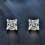 S925 Sterling Silver Korean Style Simple Elegance Moissanite Bull Head Earrings