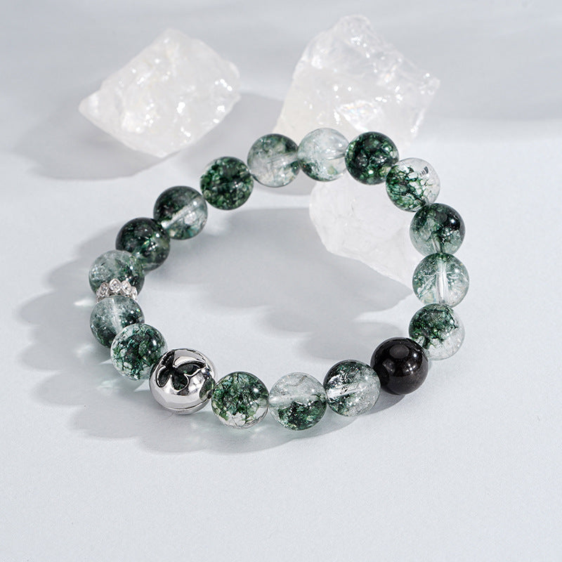 S925 Sterling Silver Green Phantom Crystal Luxury Delicate Butterfly Bracelet
