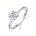S925 Silver Moissanite Solid-Band Ring