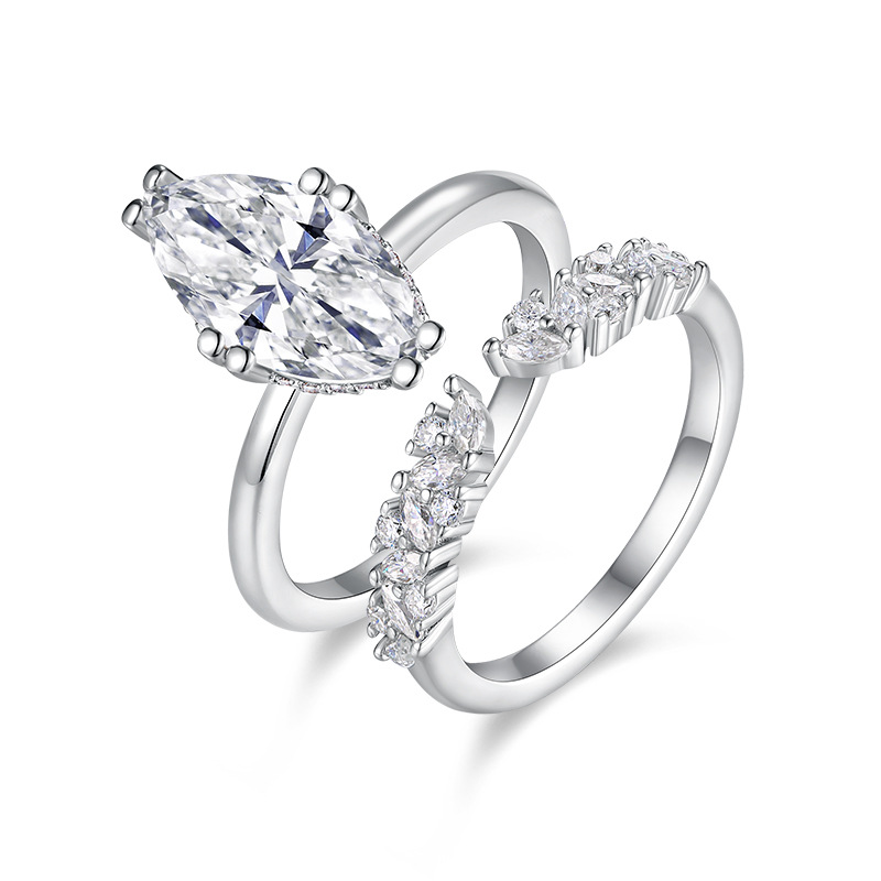 S925 Silver Stackable Moissanite Ring