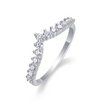 S925 Sterling Silver Solid-Band Moissanite Ring