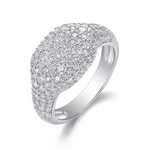 S925 Silver Ring Fully Paved with Moissanite