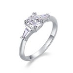 S925 Silver Moissanite "Guardian" Closed Ring