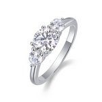 S925 Silver Moissanite "Guardian" Closed Ring