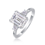 S925 Silver Moissanite "Guardian" Closed Ring