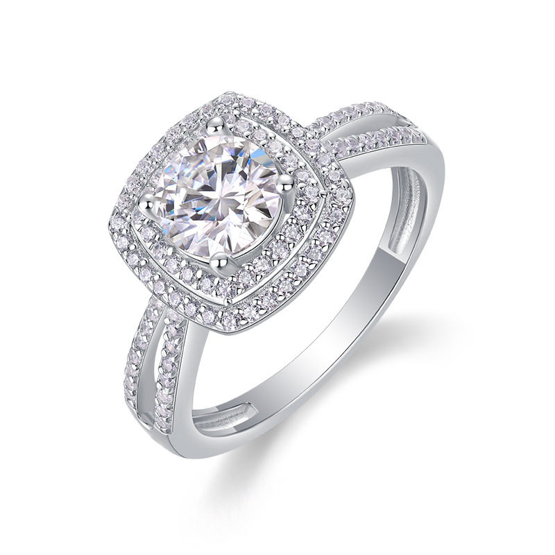 S925 Silver Sweet-Style Moissanite Ring