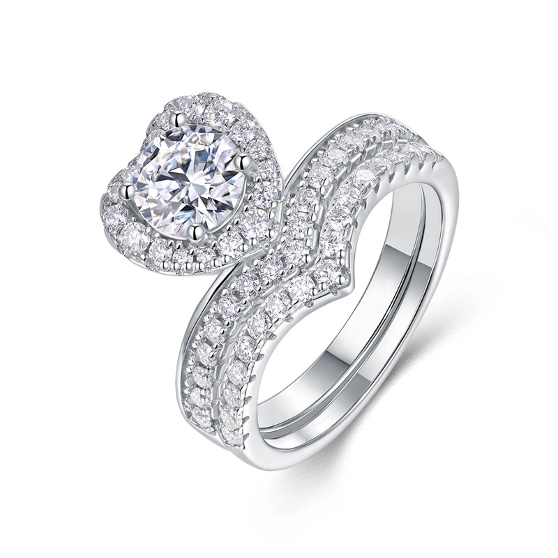 S925 Silver Sweet-Style Moissanite Ring