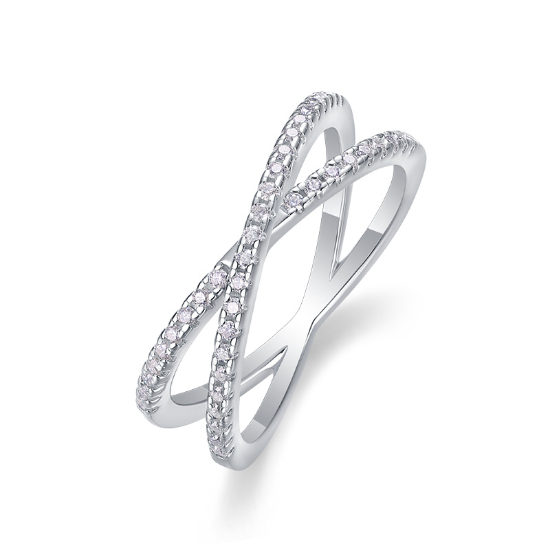 S925 Silver Intertwined Love Moissanite Ring