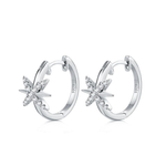 S925 Sterling Silver Round Moissanite Hoop Earrings