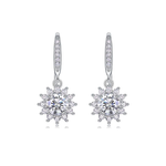 S925 Silver Star and Moon Moissanite Long Earrings