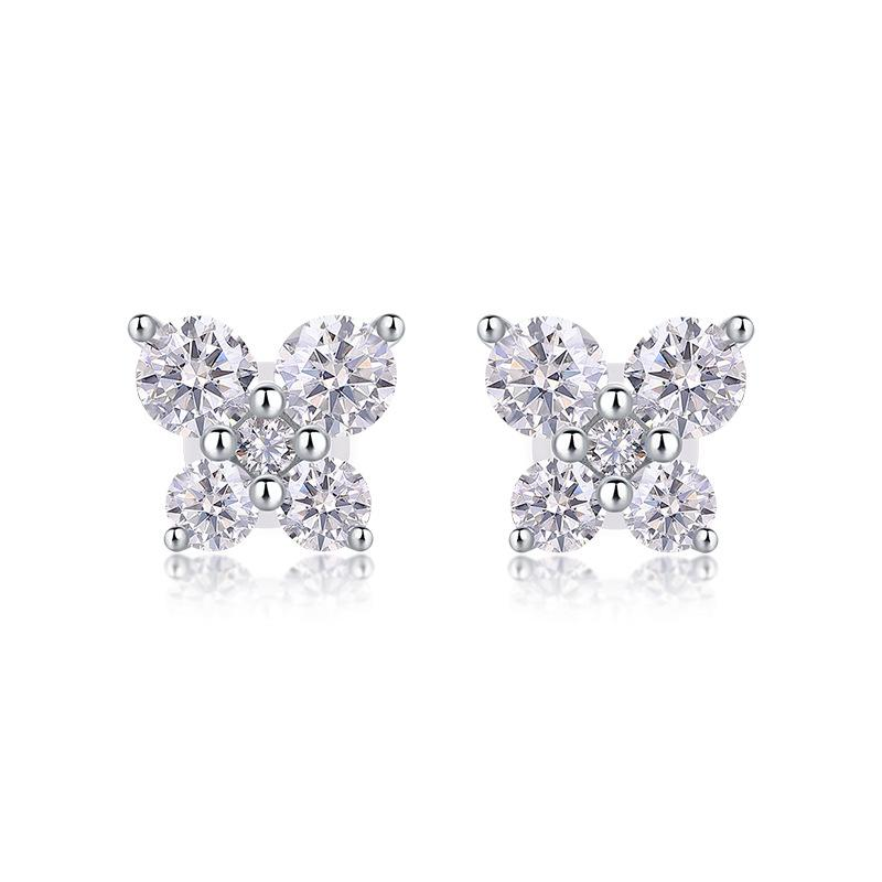 S925 Silver Moissanite Stud Earrings