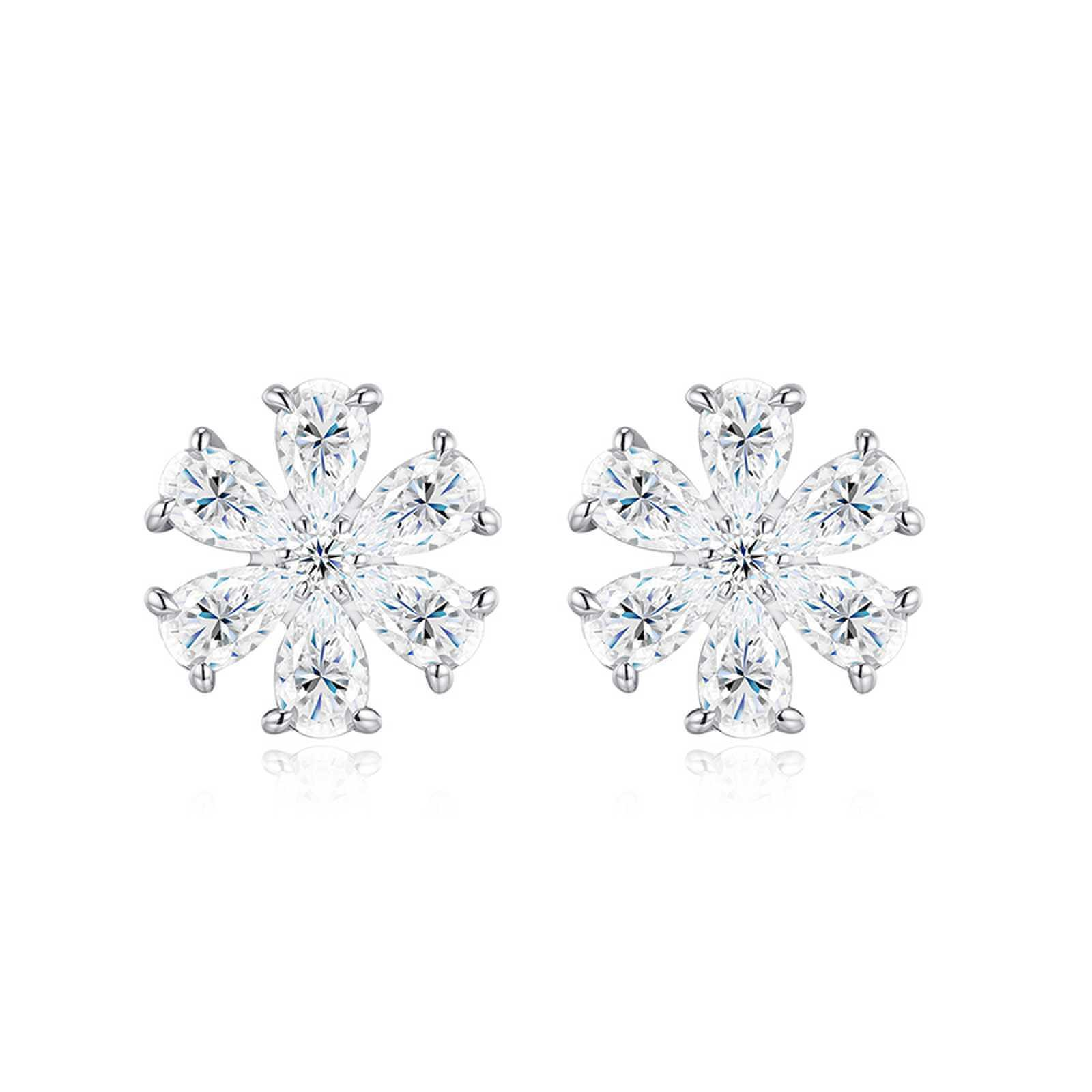S925 Silver Six-Prong Moissanite Stud Earrings