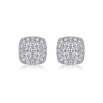 S925 Silver Square Moissanite "Chanel-Style" Stud Earrings