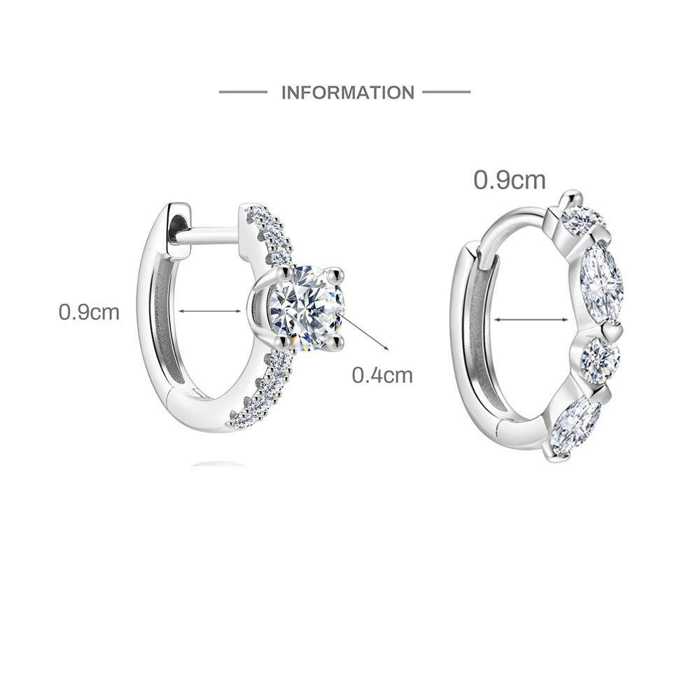 S925 Sterling Silver Moissanite Smooth-Finish Earrings(Single unit)