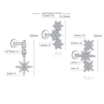 S925 Sterling Silver Moissanite Flat-Back Threaded Piercing Earring(Single unit)