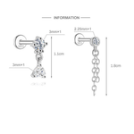 S925 Sterling Silver Snowflake & Wave Spinner Tassel Moissanite Earrings(Single unit)