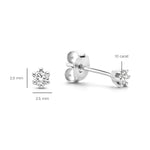 S925 sterling silver geometric square zircon earrings