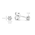 S925 sterling silver geometric square zircon earrings