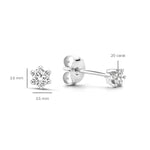 S925 sterling silver geometric square zircon earrings