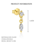 S925 Sterling Silver Tassel and Zircon Stud Earrings(Single unit)