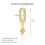 S925 Sterling Silver Zircon Huggie Earrings