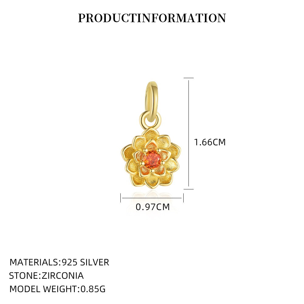 S925 Sterling Silver Pendant Set with Multi-colored Cubic Zirconia
