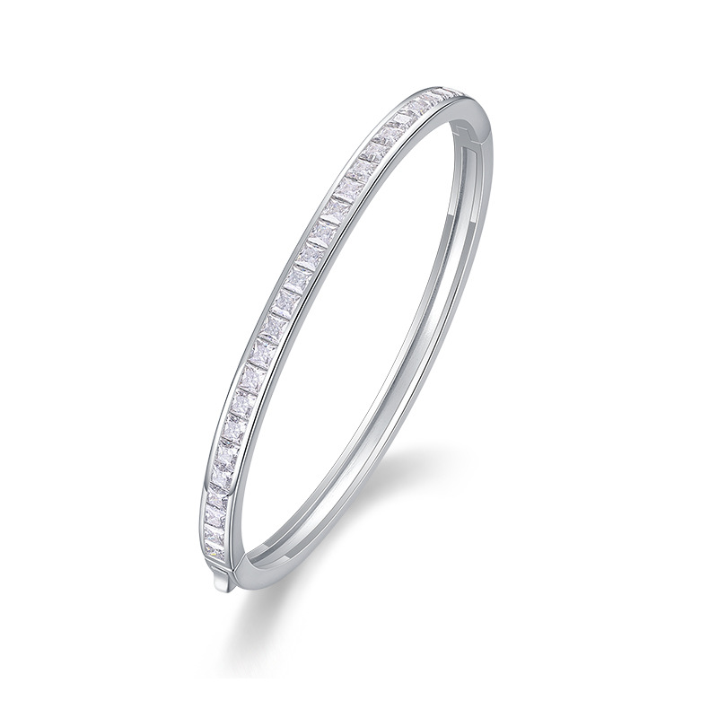 S925 Sterling Silver Moissanite Row Bracelet