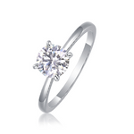 S925 Silver Moissanite Solid-Band Ring