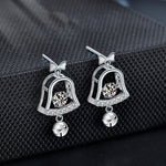 Christmas Earrings Mosan Diamond 925 sterling silver Bell Earrings
