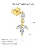 S925 Sterling Silver Tassel and Zircon Stud Earrings(Single unit)