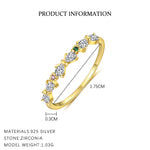 S925 Sterling Silver Ring with Colorful Cubic Zirconia