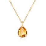 S925 Sterling Silver Garnet Pendant Clavicle Chain Necklace