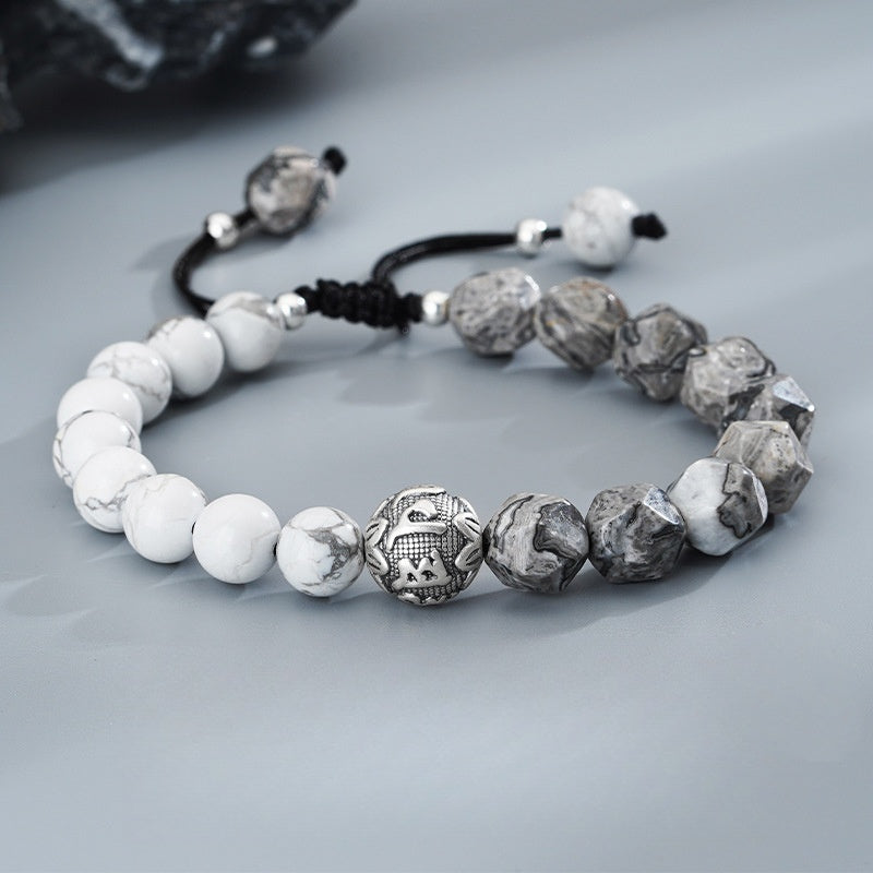 999 Pure Silver Mantra Beads Bracelet, Premium Stylish Men’s Wristband