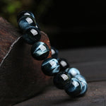 Natural Blue Tiger's Eye and Hawk's Eye Bracelet