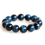 Natural Blue Tiger's Eye and Hawk's Eye Bracelet