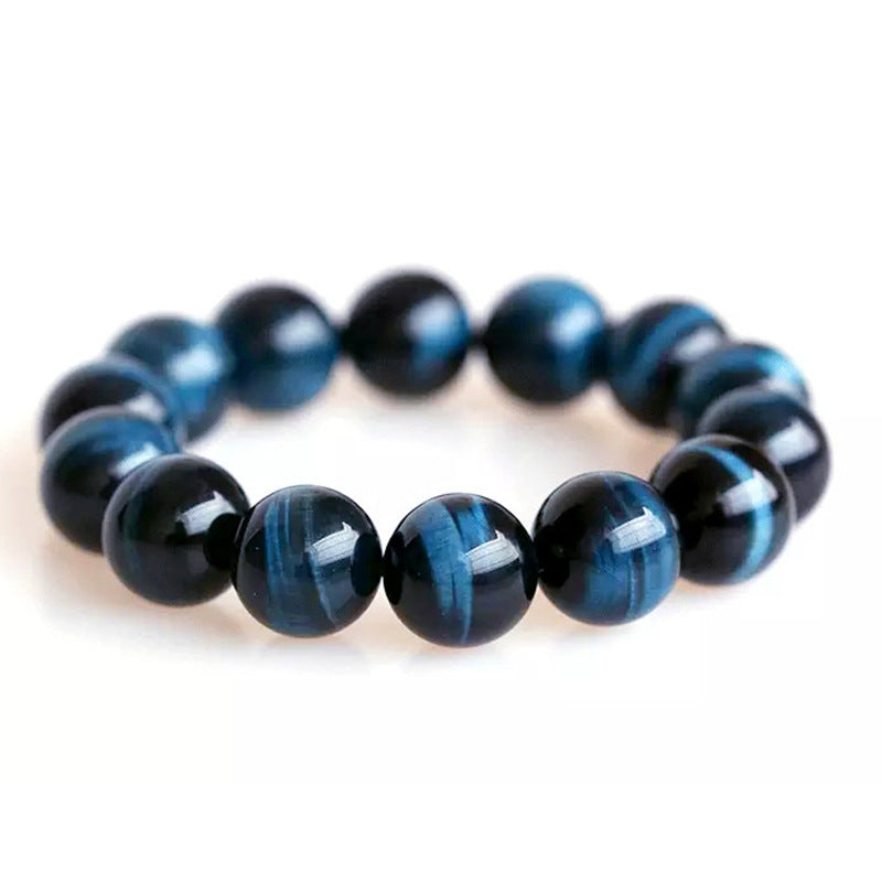 Natural Blue Tiger's Eye and Hawk's Eye Bracelet