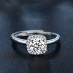 S925 Sterling Silver Moissanite Sugar Cube Ring