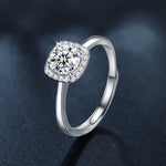 S925 Sterling Silver Moissanite Sugar Cube Ring