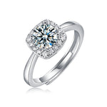 S925 Sterling Silver Moissanite Sugar Cube Ring