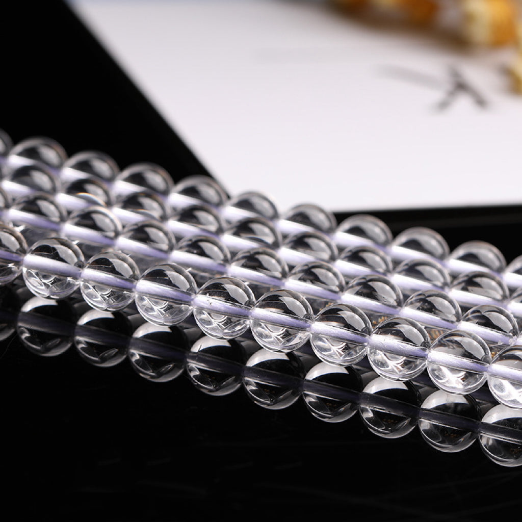 Wholesale Clear Quartz Round Beads with Straight Holes for DIY Jewelry Making