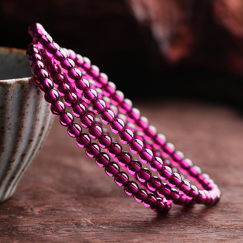 Natural Brazilian Rhodolite Garnet Bracelet (Old Mine Material)