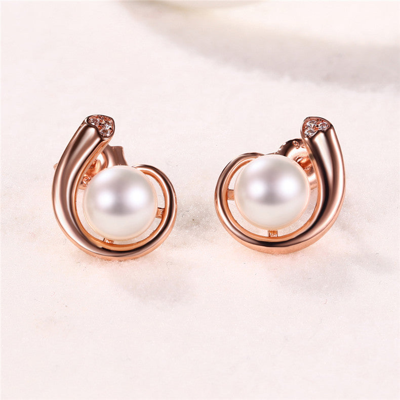 S925 Sterling Silver Gold-Plated Pearl Earrings